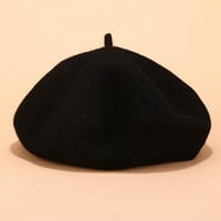 Cuoff šeširi modne žene rastezanje beretka šešir retro vune boje glava šal omotač kapu kapa crna jedna