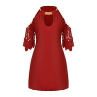 Ljetne haljine za žene labave čvrste mini proljetne haljine crvene boje