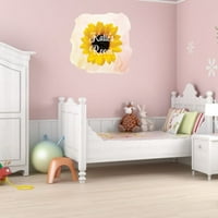 Personalizirani akvalirani naljepnica za dnevnu sobu Zidni naljepnica za obiteljski ružičasti akvarel