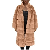 Fau fur duge kaputi za žene luksuzna zima topla flaffy Fur krzno kratki kaput jakna parka hladna dana