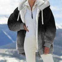 Jakne kaputi za žene spajanje zip-up dugih rukava za šivanje džepa s kapuljačom tunike tunika dugačka