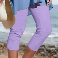 Ženska nogu joge Capri hlače Visoke elastične strugove pantalone za spajanje sportova rastezanje modne