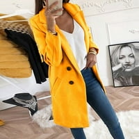 KETYYH-CHN Ženske jakne kapute modne ženske ležerne pustine plišane tople jakne žute, xl