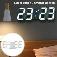 Willstar 3D LED zidni sat i paket budilica Prikaz Dnevni boravak Bijeli svijetlo-bijeli okvir