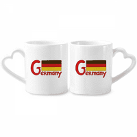 GERMARI Nacionalna zastava crveni uzorak par porculanski krig set CERAC ljubavni čaša srce