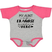 Inktastična moja tetka je medicinska sestra i heroj poklon baby boy ili baby girl bodysuit