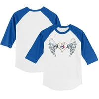 Toddler Tiny Turpap White Royal Toronto Blue Jays Angel Wings 3 4-rukavska majica Raglan