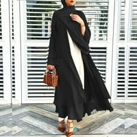 Muslimanski dugi rukav Flowy Maxi Cardigan Islam Open Front Kimono pojas Abaya Robe