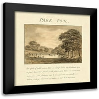 Repton, Humphry Crni moderni uokvireni muzej Art Print pod nazivom - Park bazen, 1813