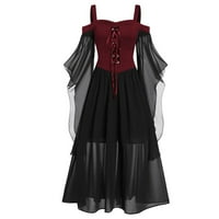 Gothic Renesansne haljine za žene, haljina za leptir s rukavima za Halloween plus veličine, Camisole