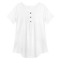 Yuehao T majice za žene Ženska ljetna bluza s kratkim rukavima majica na vrhu Ležerne prilike labave