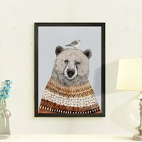 Fair Isle Bear II-Frammed platna