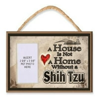 Kuća nije dom bez drvenog psa Shih Tzu sa jasnim umetnikom za vašu ljubimcu