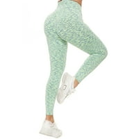 Tajice za žene Visoki struk ženska modna rasteza yoga gamaše fitness trčanje teretane Hlače Aktivne hlače zelene m