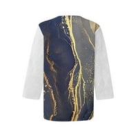 Plus veličine za žene Ženska majica Grafički otisci Pulover V izrez Peseni Ležerne vrhove Bluze sivi