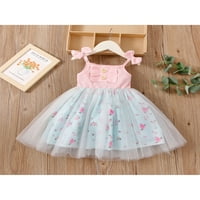 Calsunbaby novorođenčad za dječje djevojke Ljetne haljine bez rukava bez rukava cvjetni ispisani patchwork ruffled midi suknja