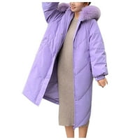 Ženski zimski kaput preko koljena sredina dugih kapuljača sa dugim kapuljačom Plus veličina dnevni topli