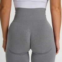 Zkozptok ženske joge hlače Dukseve sportovi visoko struk teretane Sportske gaće, tamno siva, m