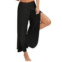 Radi gamaše Čvrste hlače Slobodno vrijeme Yoga vježba Ženska visoka boja Split Yoga hlače Yoga kratke