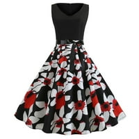 Ljetne haljine za žene 50-ih bez rukava Vintage Halter 1950S Rockabilly Party Petite majka mladenke