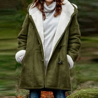 Outfmvch jakne za žene Zimske plus veličine plus baršunasti kaput krug džepni kaput ženske vrhove kardigan