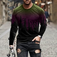 Zodggu T majice za muškarce 3D digitalni kontrastni pejzažni print modni trendi muški bluze za muškarce