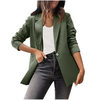 Clearsance rqyyd ženske casual uredske bluže dugih rukava otvorena prednja čvrsta kardiganska jakna