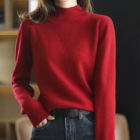 Ketyyh-CHN prevelizirani džemperi za žene predimenzionirani pulover džemperi crveni, 2xl