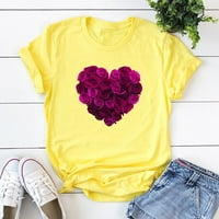 Košulje pamučne žene ljetne majice za žene rukav Ženski kratki slovo Novost grafički vrhovi Dan Valentinova