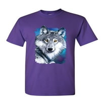 Tee Hunt White Wolf Head majica u divlje divlje životinje košulja vukodbe, ljubičaste, 4x-velike