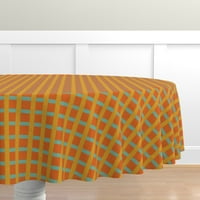 Pamuk Satens Stolcloth, 70 okrugli - plairani narančasti aqua plavi komplementarni boja Ljeto Ispiši posteljinu posteljinu od kašičice