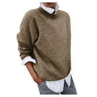 Ketyyh-Chn džemper za žene pletiva jesen zimski vrhovi pulover kornjače džempere žuti, 3xl