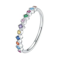 Heiheiup Angagement Okrugli rez Zirkoni Žene Vjenčani prstenovi Nakit za žene za žene Full Diamond Dame