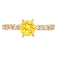 1.05ct okrugli rez žuta simulirana dijamant 14k žuto zlato ugraviranje izjava bridalna godišnjica angažman