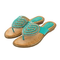 DMQupv Ženske sandale Veličina novih modnih biserna okrugla Rhinestone Pinch ženske sandale Žene Thong