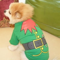 Dog majica Božićne košulje za pse Odjeća za božićnu pse modna zima pamučna božićna majica mačja mačja