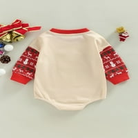 Božićno dijete za bebe Rompers Snowman Elk Santa Print Casual Dug rukavi za dugi rukav za devojčicu