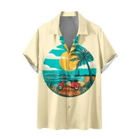Muška havajska gumba s kratkim rukavima dolje majica Ležerne prilike za ispisane ljetne plaže Košulje