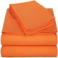 Broj nit Egipatski pamučni četverodni krevet za krevet postavljen duboki džepni veličina kraljevske boje narančasta