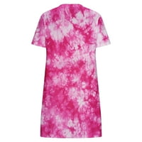 Ljetna haljina za ženske kratkih rukava za tisak cvjetnog uzorka Dress Crw Crt Maxi labavi casual formalno