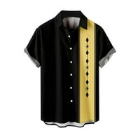 B91XZ MENS s kratkim rukavima majice majice Muške 3D digitalni ispis džep kopča LEAL kratka rukava majica
