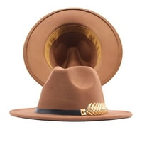 Heiheiup Buckle šešir Panama ženska disketa Široko klasični kaiš Fedora vuna bejzbol kapa šešir