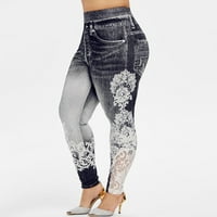 Zpanxa ženske tiskane joge hlače, duge joge udobne sportske pantalone visokog struka, hlače za vježbanje