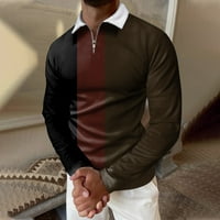 Polo majice za muškarce Zimska jesen dugih rukava izrezana majica od tiskane majice za majicu, ležerne majice