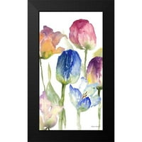 Loreth, Lanie Crna Moderna uokvirena muzejska umjetnost tisak pod nazivom - divlji tulipani
