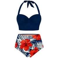 Oalirro Tankini kupaći kostimi za žene Ženske tiskanje dva seksi bikini push-up jastuk kupaći kostim