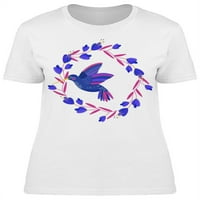 Digitalna cvjetna majica za humcingbird žene -Image by Shutterstock, ženska mala