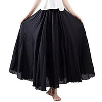 Twifer casual haljine za žene ženski boemski stil elastični pojas za struk pamuk posteljina duga maxi