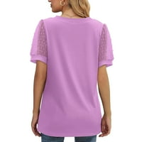 Aloohaidyvio Bluze za čišćenje žena, ženske kauzalne vintage čvrste bluze kratki rukav majica ljetnih