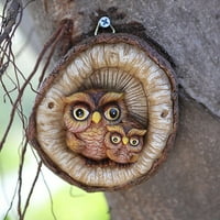 Početna Dekor Owl Tree Viseći ukrasi Vrt Dvorište Corner Zidni ukras za obrtna smola A